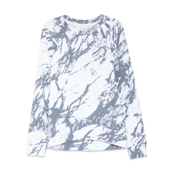 NWT Nordstrom Zella Jamie Ink Splatter Crew Sweatshirt Size Medium Oversize Boho - Picture 2 of 10